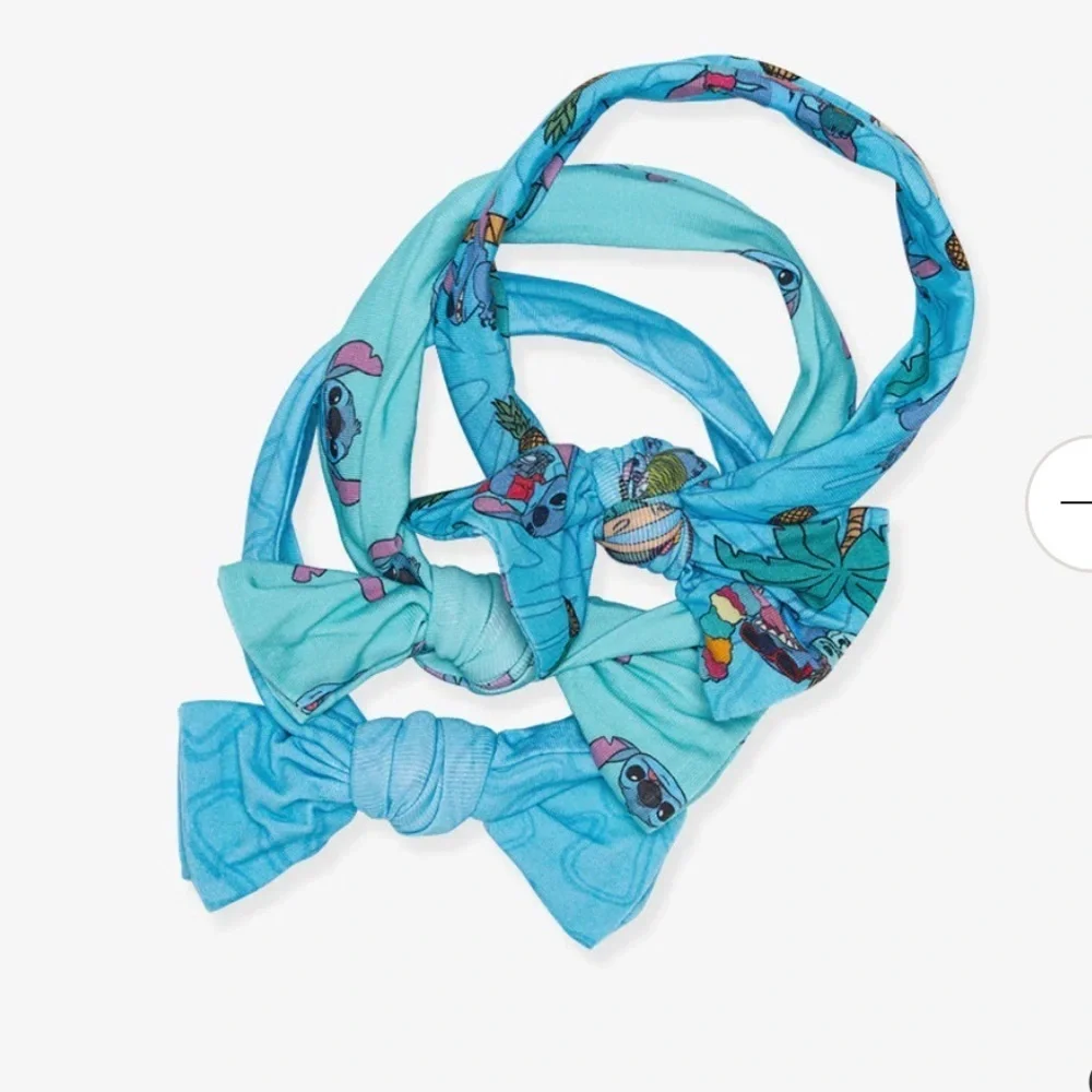 posh peanut Disney headwrap bow bamboo stitch tropical set NWT
